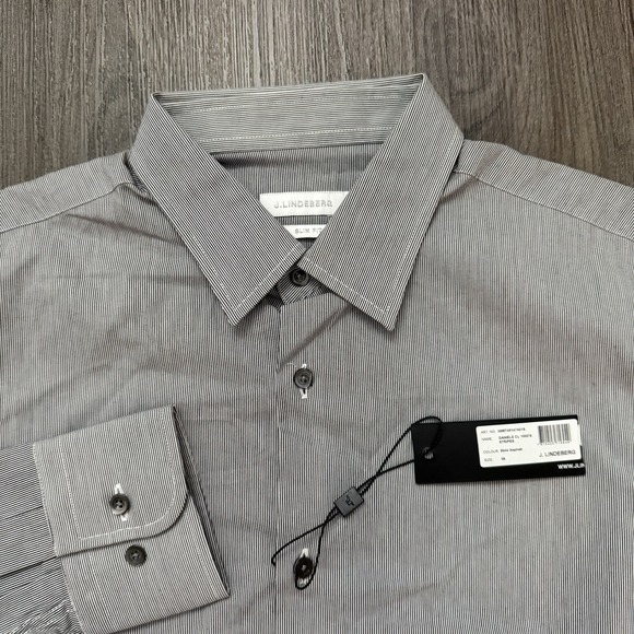 J.Lindeberg Other - J Lindeberg Daniele 1000's Stripes Long Sleeve Slim Fit 38/15 Men's Dress Shirt